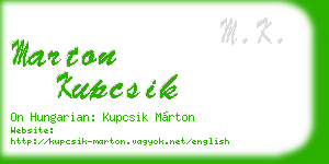 marton kupcsik business card
